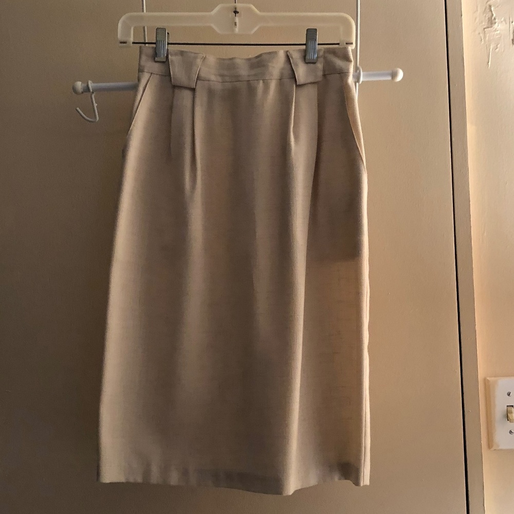 Requirements Petite Beige A-line Skirt
